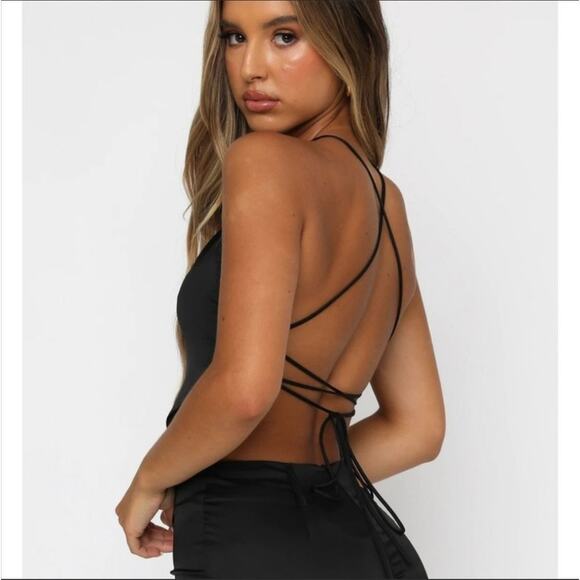 White Fox Boutique Dance Til Dawn Crop Top in Black - Picture 8 of 8